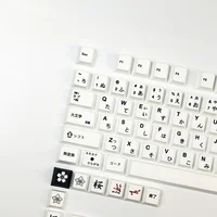 PBT Keycap Minimalism White Japanese 129 Keys Cherry Profile DYE Subbed 6.25U 7U Spacebar Full Sets For Mechanical Keyboard - Image 2