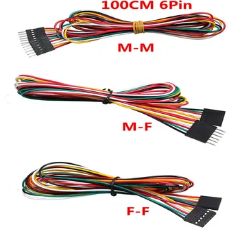 

10pcs/lot 6pin 100cm M-M Male to Female F-F 2.54MM DuPont Line AWG24 Jumper Wires for 3D printer Electronict DIY Experimen
