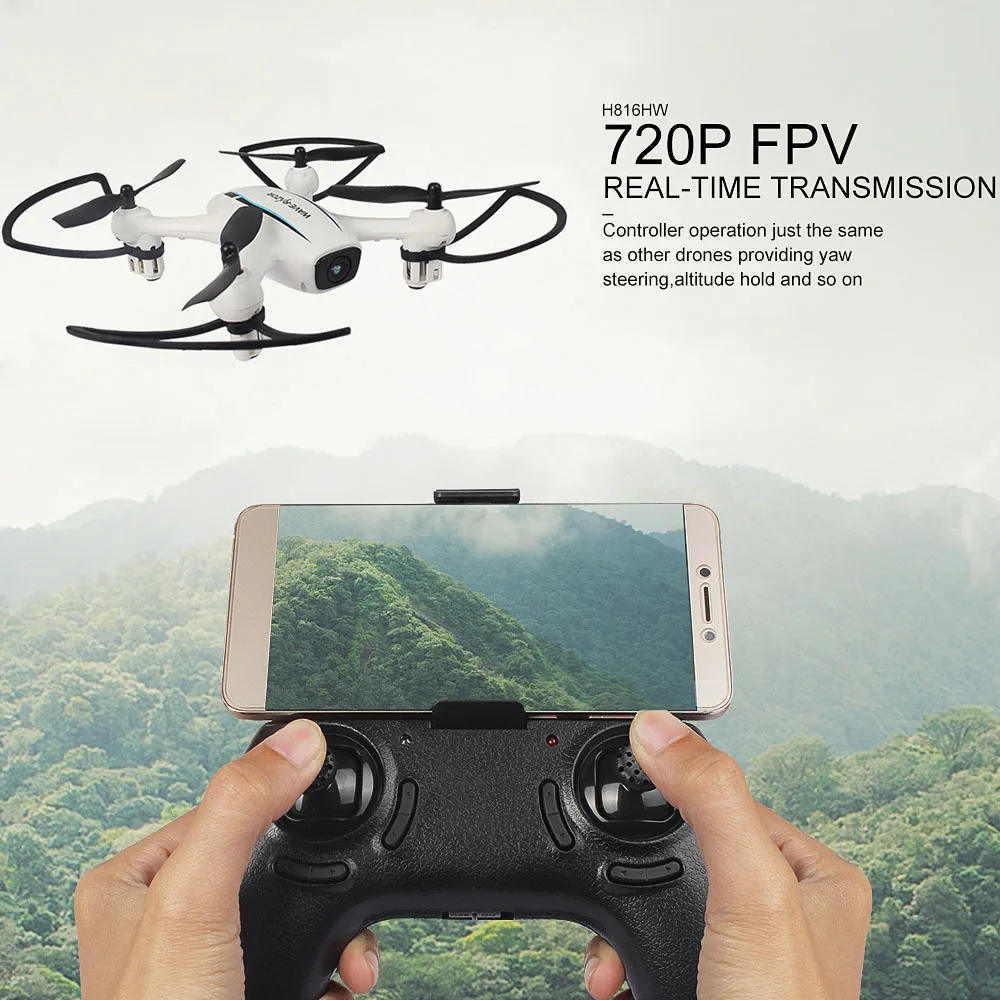 Flytec H816HW 720P 120 Wide Angle Camera Drone Dron Wifi FPV 6-Axis Gyro Altitude Hold Headless RC Quadcopter Drone (10)