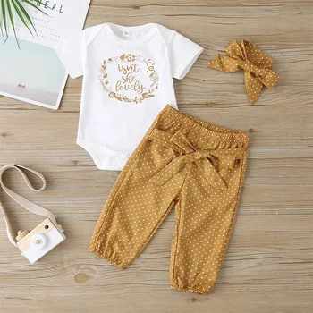 

2020 New Style Girls Summer Short Sleeved Kazakhstan Trousers Set Europe and America Fashion Casual Baby Clothing Hot Selling