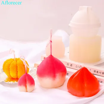 

Aromatherapy Silicone Molds Fruit wax Mold Soap Making Mold Candle Molds Oranges Aroma Stone 3D peach orange Candle moulds