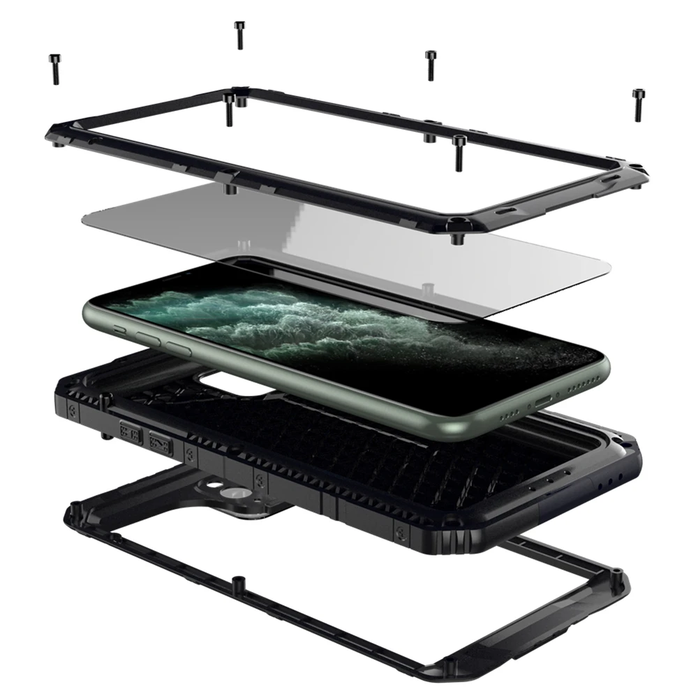 Luxury Waterproof Metal Phone Case for iPhone Models