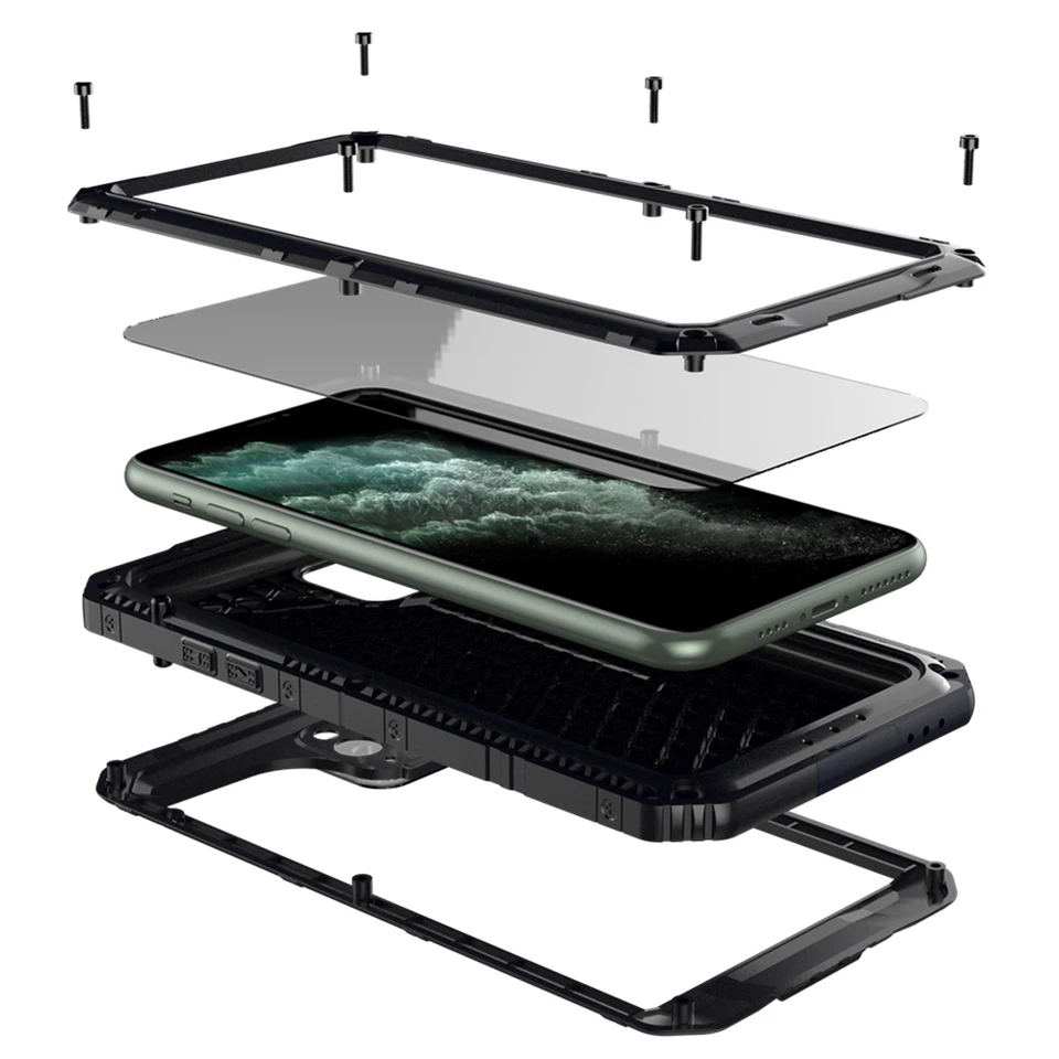 Luxury Waterproof Shockproof Metal Phone Case for iPhone