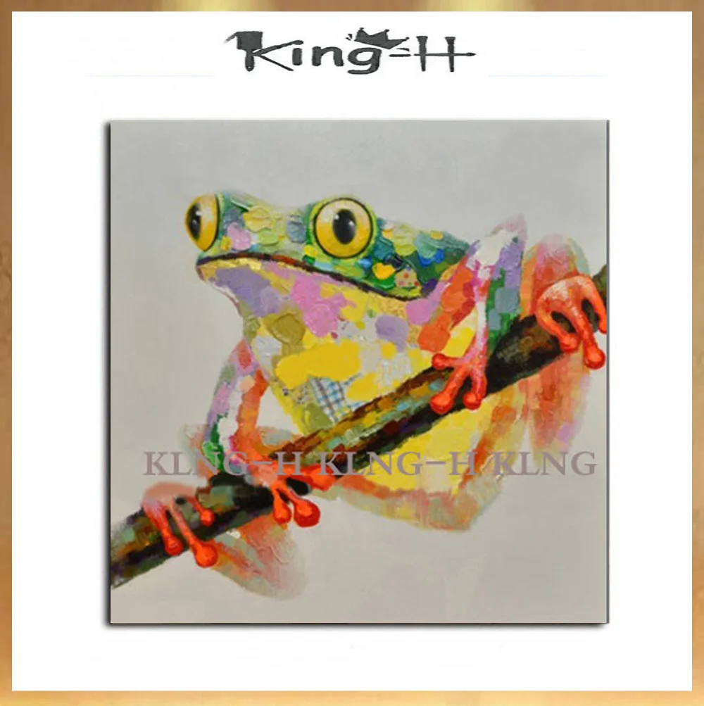 Arte De Lona Envío Gratis Grande Barato 100% Pintado A Mano Dipinti Pintura Al Óleo De Rana Moderna Decoración De Pared De Sala De Estar