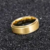 Somen New Arrival Classic Men Ring Gold Color 6mm 8mm Width Tungsten Carbide Unisex Luxury Wedding Band Simple Ring Jewelry 4
