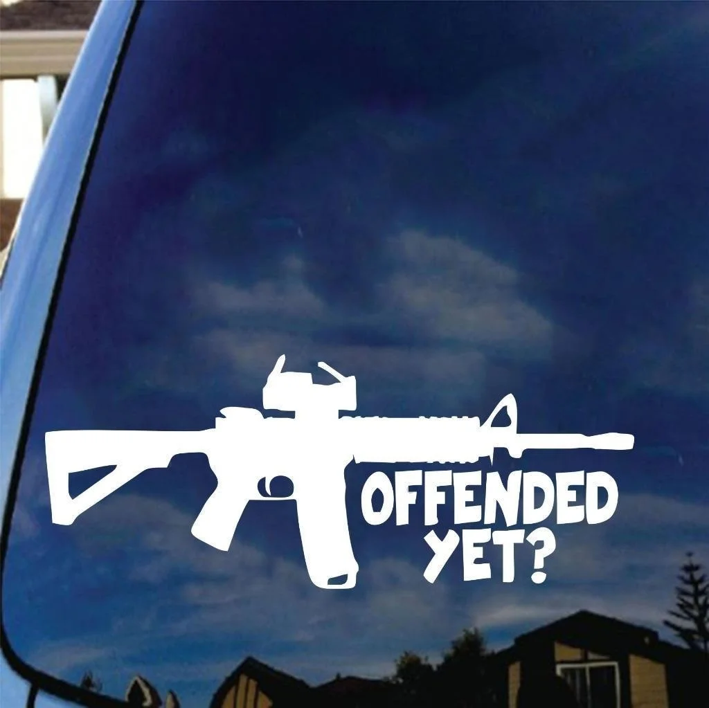 Offended Yet Gun Decal Sticker Molan Labe 2nd Amendment 3 Percenter NRA AR-15 Vinyl Decals window decal | Игрушки и хобби