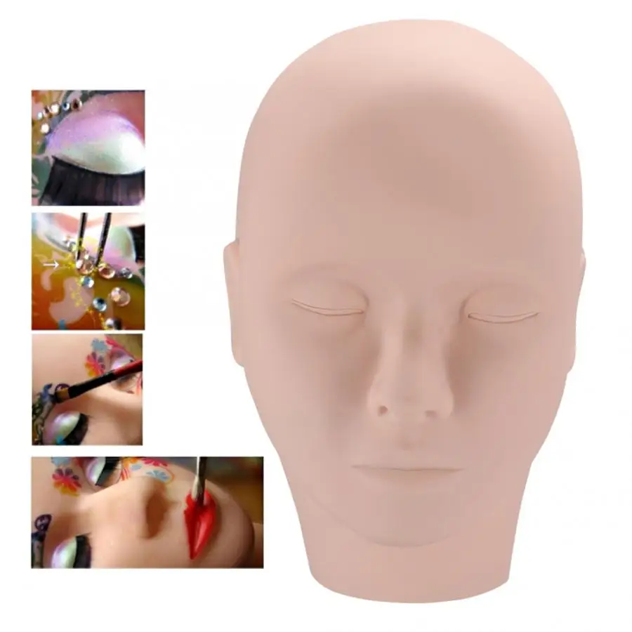 

Silicone Mannequin Half Head Eye Face Training Head Eyebrow Eyelash Lip Grafting Makeup Tattoo Practicie Cosmetics Model Skin