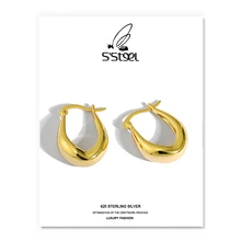 

S'STEEL Korean Earrings 925 Sterling Silver Hoop Earring For Women U-shaped Designer Gold Earings Plata De Ley 925 Jewellery