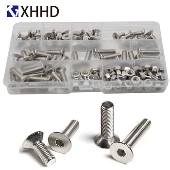 

304 Stainless Steel Countersunk Head Hexagon Socket Head Machine Screw Assortment Kits M6