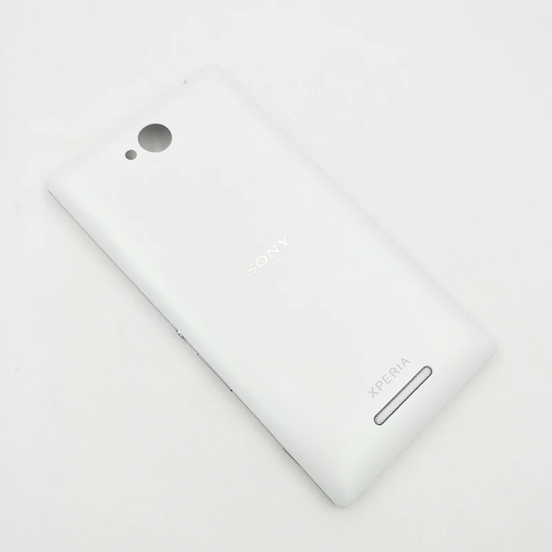 Чехол для sony Xperia C S39 C2305 S39H S39C, задняя крышка для аккумулятора, пластиковый чехол для задней двери, запасные части с логотипом - Цвет: white