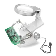 3X 4.5X сварочный светодиодный Лупа паяльник увеличительное стекло Аллигатор клип держатель ручной сварки ремонт Mgnifying инструменты