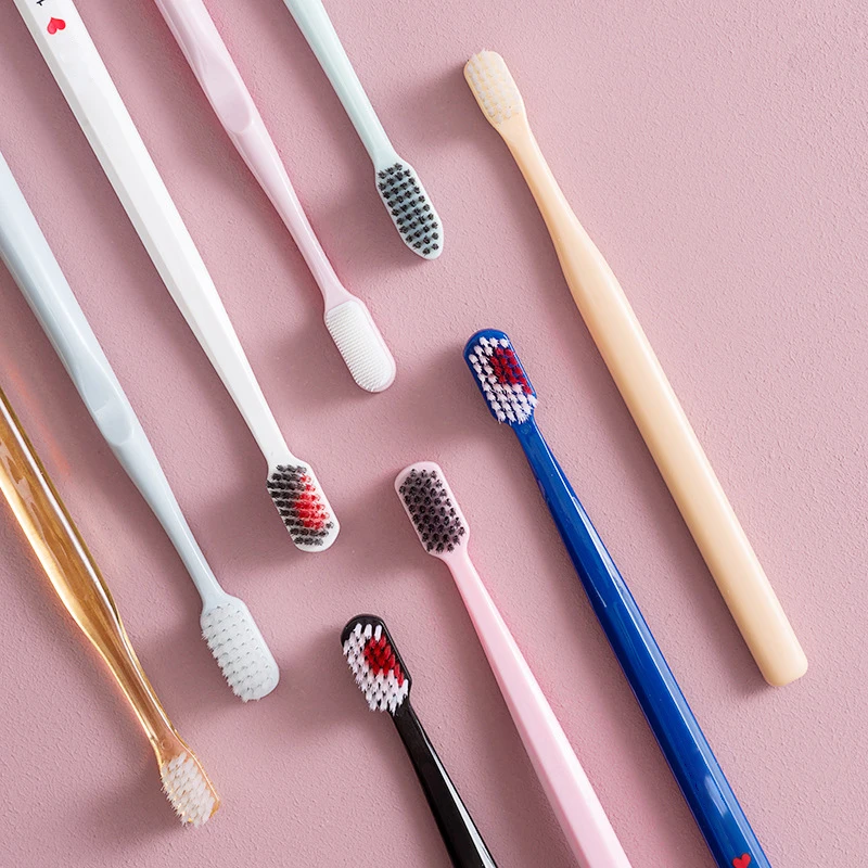 Мягкая зубная щетка с маленькой щетиной, многоцветная зубная щетка, портативная, для путешествий, Экологически чистая щетка, уход за зубами, гигиена полости рта