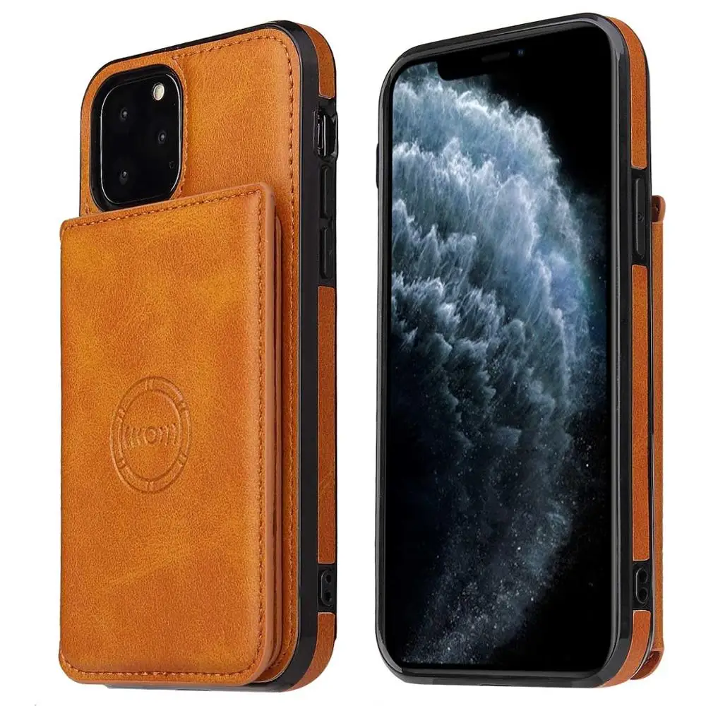 Brown Магнитный флип-чехол для телефона из искусственной кожи для iPhone X, XR, 11 Pro, XS, Max, 8, 7, 6 S, 6 Plus, чехол-бумажник, модный адсорбционный чехол, чехол s - Color: Brown
