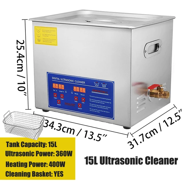 VEVOR 1.3L 2L 3L 6L 10L 15L 22L 30L Ultrasonic Cleaner Lave-Dishes Portable Washing Machine Diswasher Ultrasound Home Appliances 15L