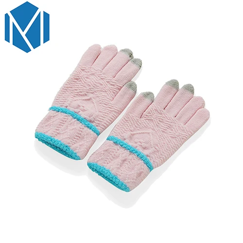 M MISM/Зимние перчатки для детей, Хлопковые вязаные детские варежки, милые однотонные Мягкие гибкие теплые рукавицы, Handschoenen - Цвет: ST0004A