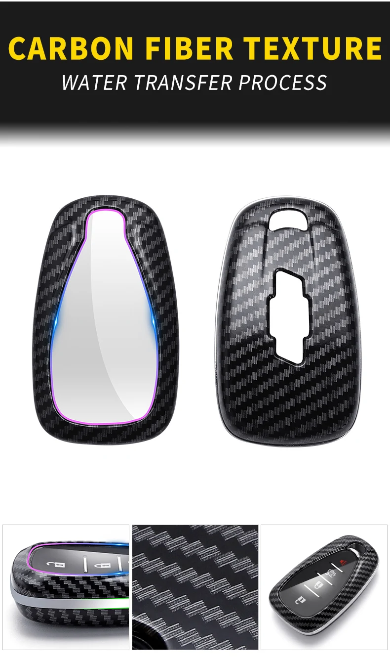 Carbon Fiber Car Smart Key Cover Case Fob For Chevrolet Cruze Spark Camaro Volt Bolt Trax Malibu Sonic Protect Shell Accessories - H05bb292f335b47748eee87acc4525282K