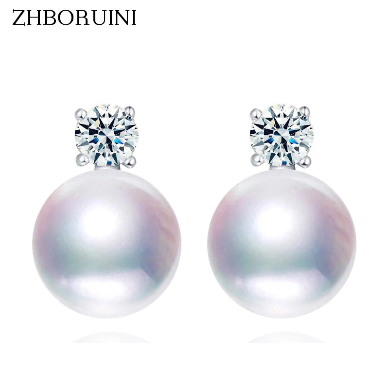 

ZHBORUINI Fashion Pearl Earrings For Women Jewelry Of Silver Freshwater Pearl With Princess Style Silver Earring Wedding Jewelry