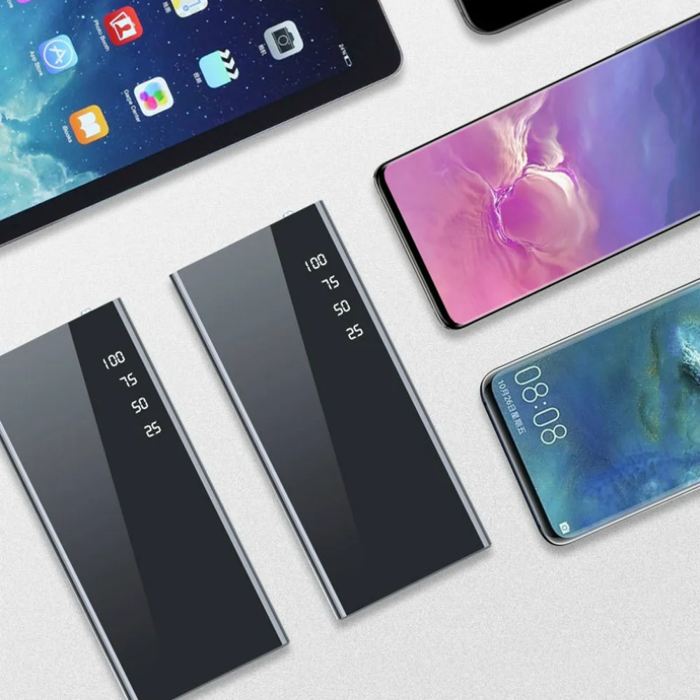 Топ для iPhone X XS Max 5 6s 7 8 XR внешний аккумулятор 30000 мАч Внешний ЖК дисплей Xiaomi MI 9 Samsung