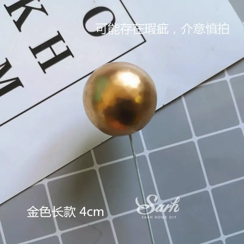 5pc 4cm gold balls Глиняная обезьяна клоун слон с днем рождения украшения полый звезда цирк торт Топпер для ребенка душ принадлежности для выпечки сладкие подарки - Цвет: 5pc 4cm gold balls