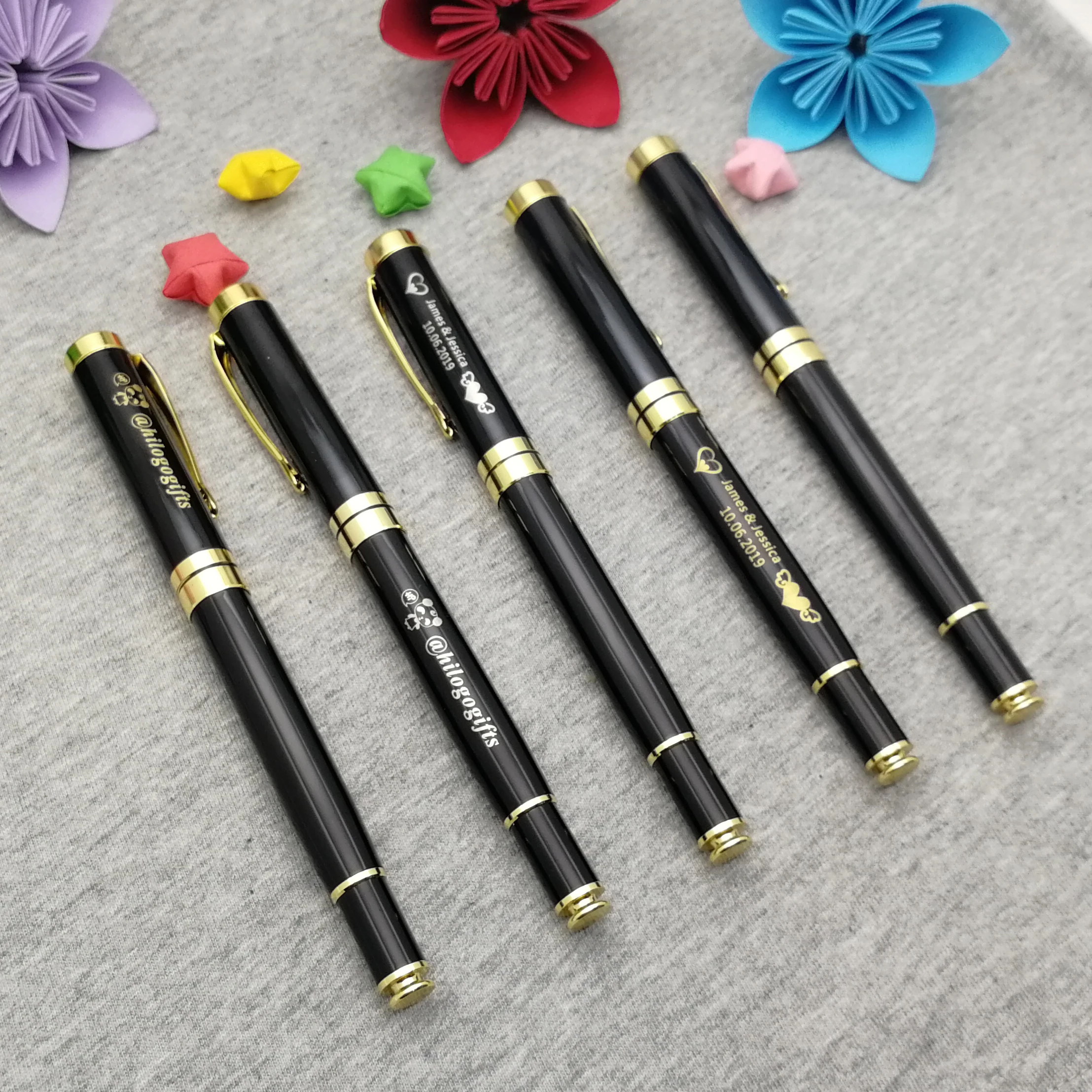 

50pcs company 5th Anniversary Souvenirs for guest and customers nice sign pen free customized with your company logo/contacts