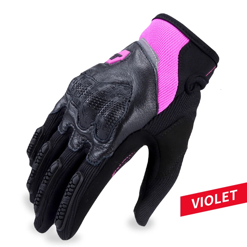 Полный палец moto rcycle перчатки сенсорный экран лампа-рефлектор moto s перчатки для верховой езды мужчины/женщины амортизация гонки guantes moto - Цвет: violet