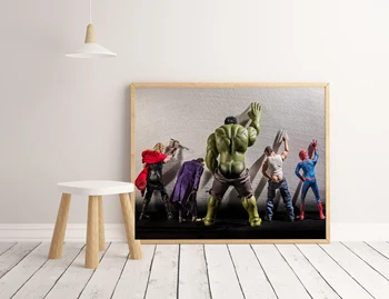 

HD Marvel Superhero Toilet Poster canvas painting hight quality home Decor for Nursery Kids Room living room No Frame O96