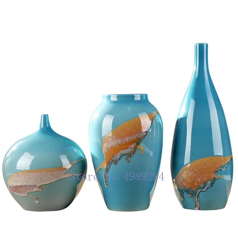 Креативная Скандинавская керамика Цветочная композиция для вазы Ретро Современные украшения для дома гостиная китайские декоративные украшения вазы