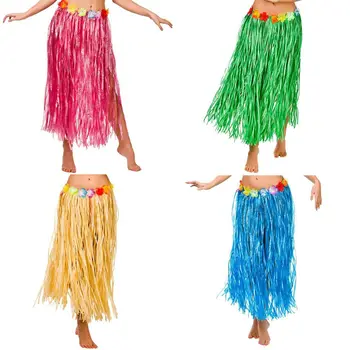 

Retail Wholesales Hawaiian Hula Grass Flower Party Skirts Luau Skirt Beach Dance Costume 80cm Rk