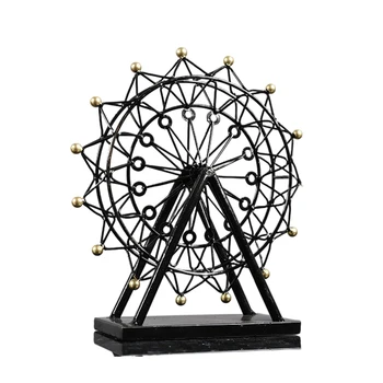 

Iron Ornament Crafts Gift Desk Children Toy DIY Retro Style Living Room Home Decoration Ferris Wheel Model Figurine Portable