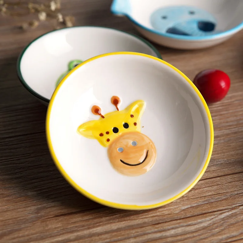 Ceramic tableware cartoon rabbit dishes creativity Snack desser seasoning dish sushi small set Animal zebra frog elephant