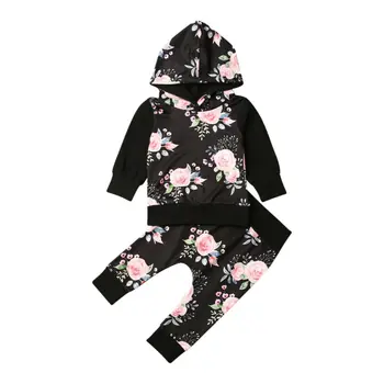 

2PCS Newborn Baby Girls Clothes Kid Top Hooded Pullover Trousers Pants Autumn Clothes