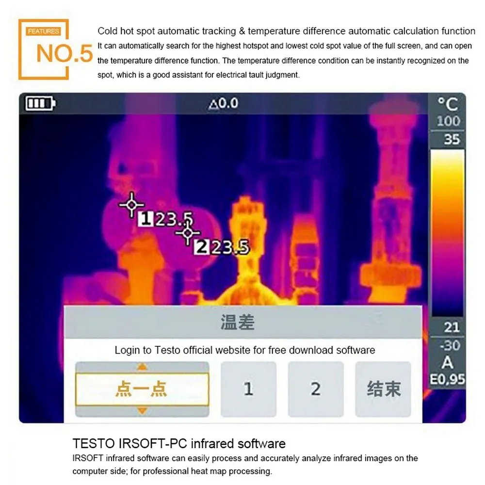 Testo 868 Инфракрасный Тепловизор камера wifi мобильное устройство Testo ScaleAssist тепловизионная камера термометр