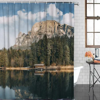 

Waterproof Polyester Fabric Shower Curtain Landscape Theme Shower Curtain