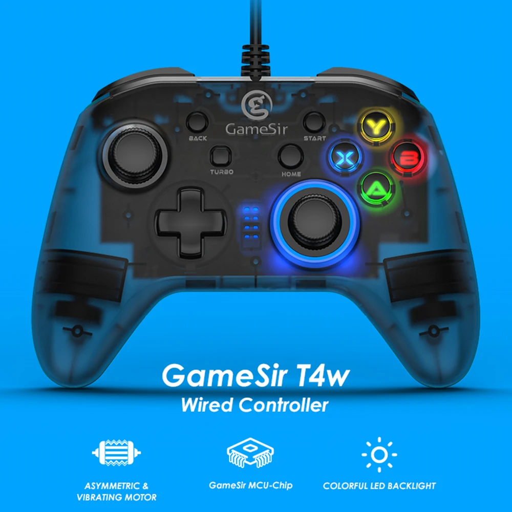 Проводной игровой контроллер GameSir T4w USB для Windows 7/8/10 PC геймпад с вибрацией и турбо