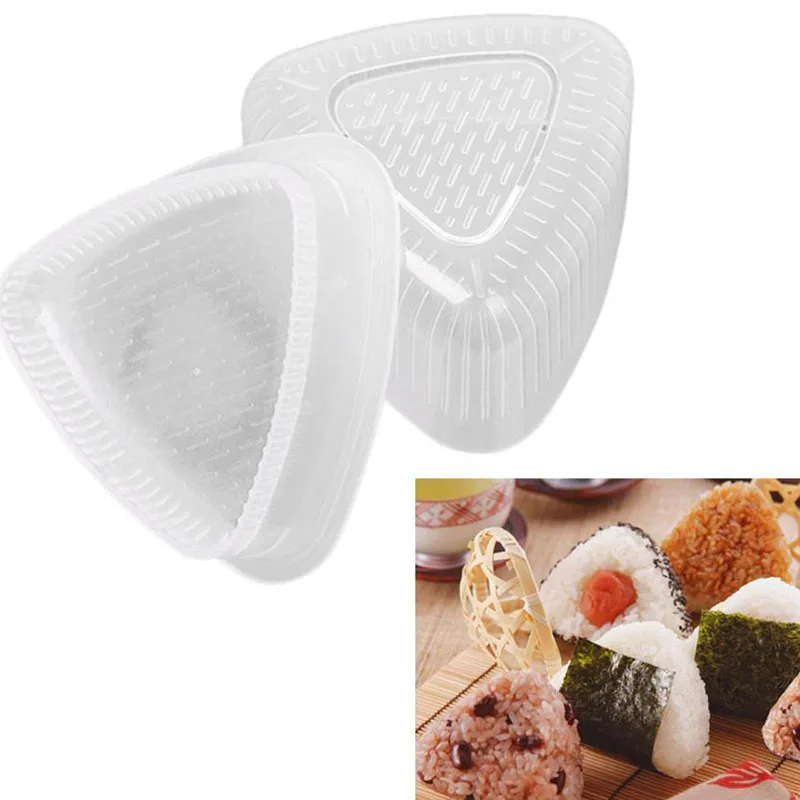 2 шт. формочка для суши пластик Onigiri Bento пресс-форма DIY Инструменты для приготовления пищи треугольная форма аппарат для лепки рисовых шариков утилита кухонные принадлежности