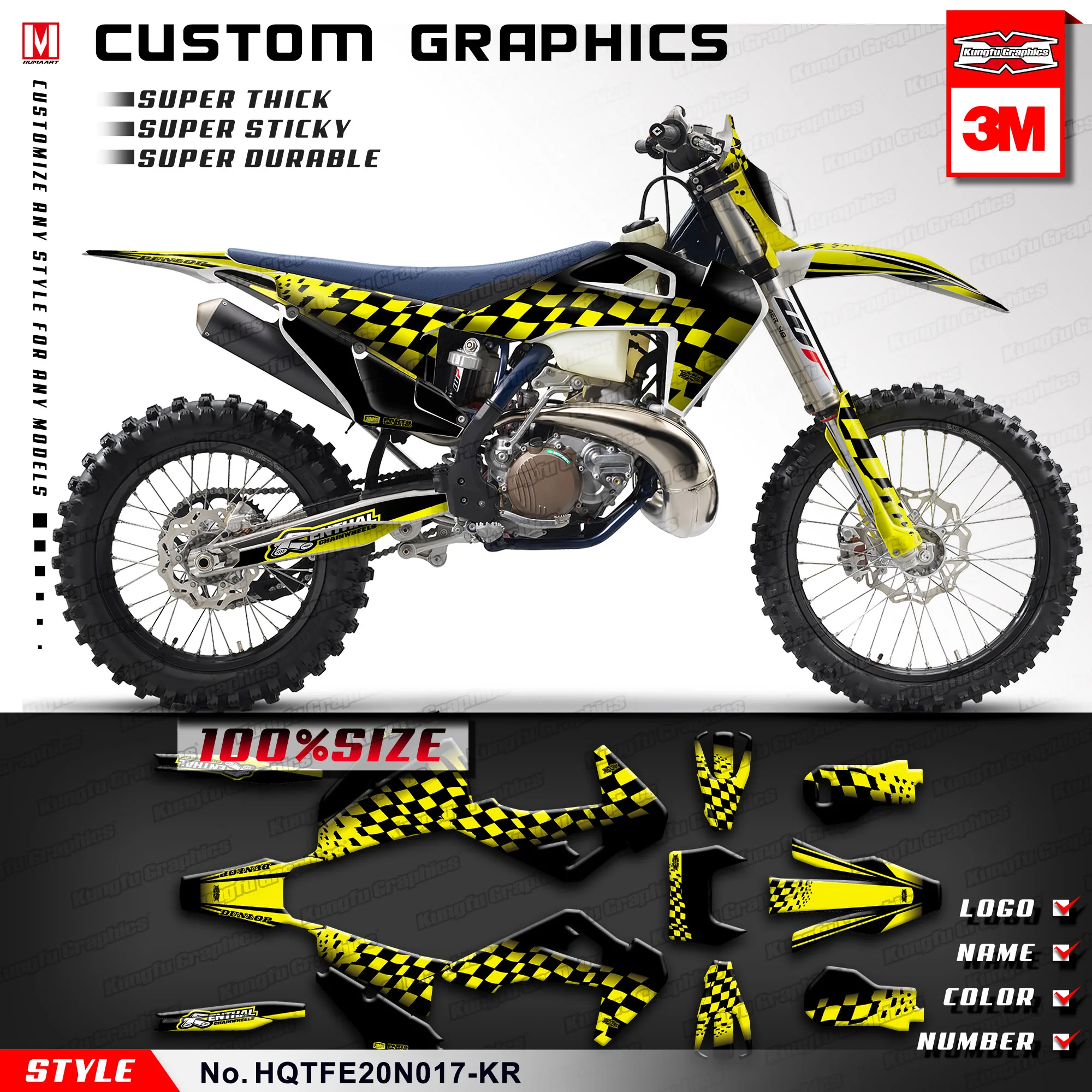 

Набор графических наклеек KUNGFU, MX Decal для Husqvarna TE 150i 250i 300i FE350 FE450 FE501 TC FC TX FX FS 2019 2020 2021 2022