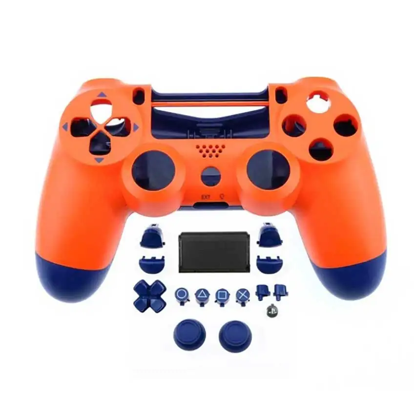 ChengHaoRan Berry Blue & Sunset Orange Housing Shell Button Kits Replacement for PS4 Pro 4.0 JDS 040 Controller