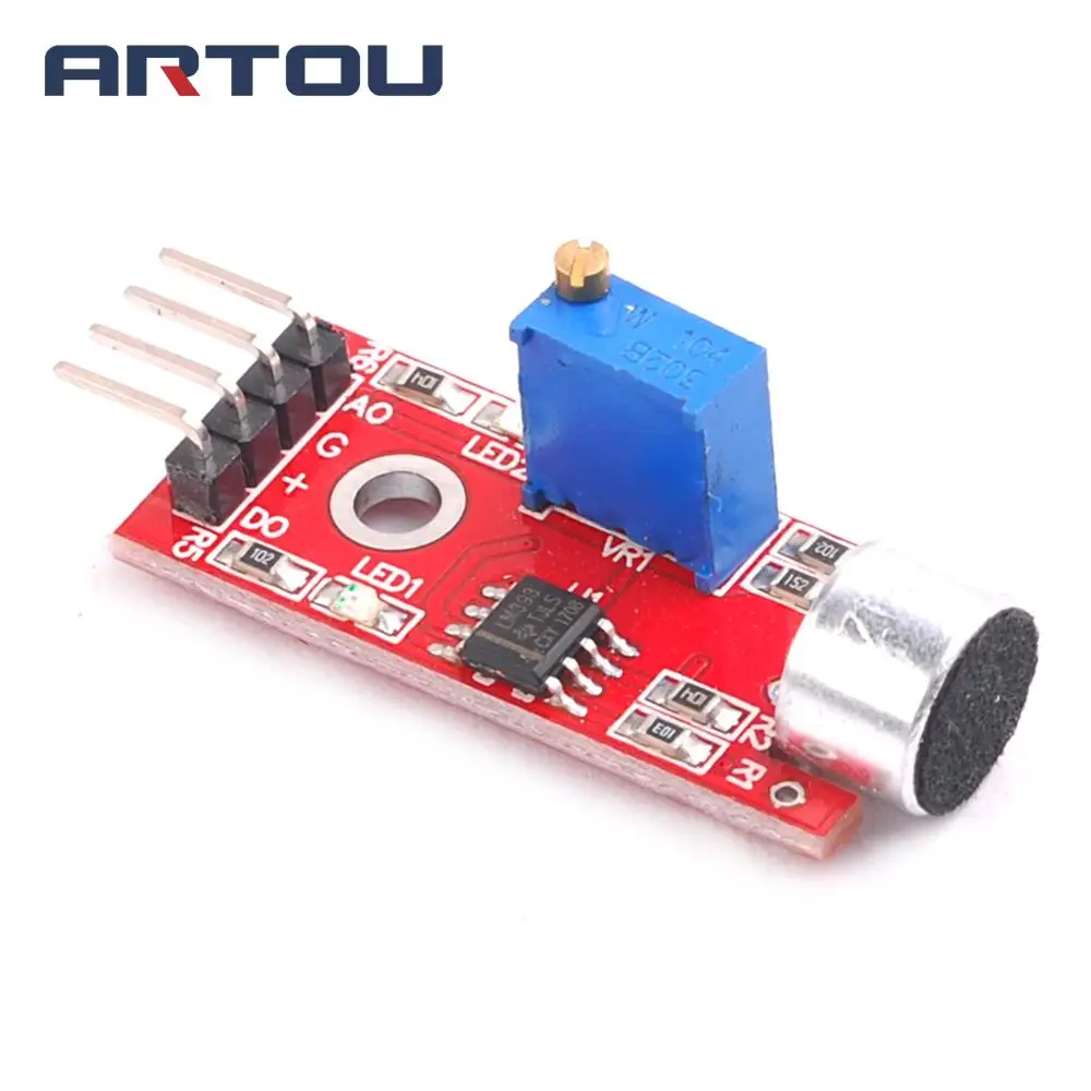 Новинка 4 контактный голосовой модуль датчика обнаружения звука микрофонный