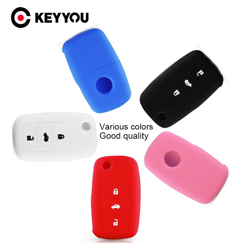 Чехол KEYYOU для VW Golf Bora Jetta POLO GOLF Passat Skoda Octavia A5 Fabia SEAT Ibiza Leon 2/3BTN силиконовый чехол