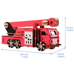 Пожарная машина лазерная версия DIY Пазлы Дети собранные 3D образовательные головоломки
