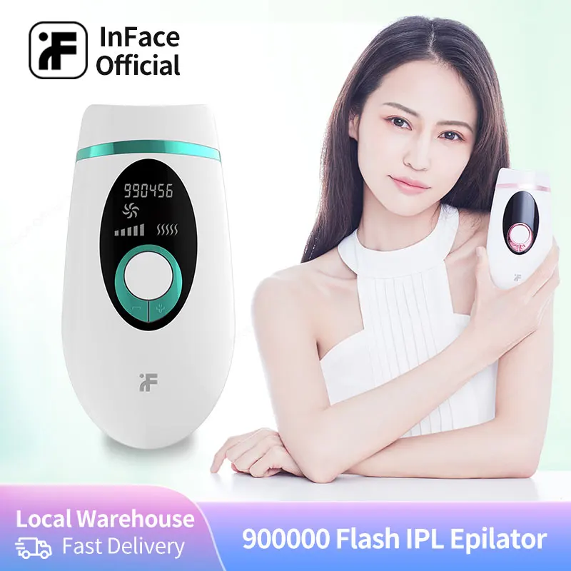 InFace IPL 900000 Flash Permanent IPL Epilator Laser Hair Removal Electric Painless Threading Whole Body Hair Remover