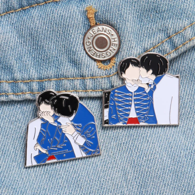 KPOP эмалированная булавка Bangtan мальчики значки на лацкан металлическая брошь Vkook