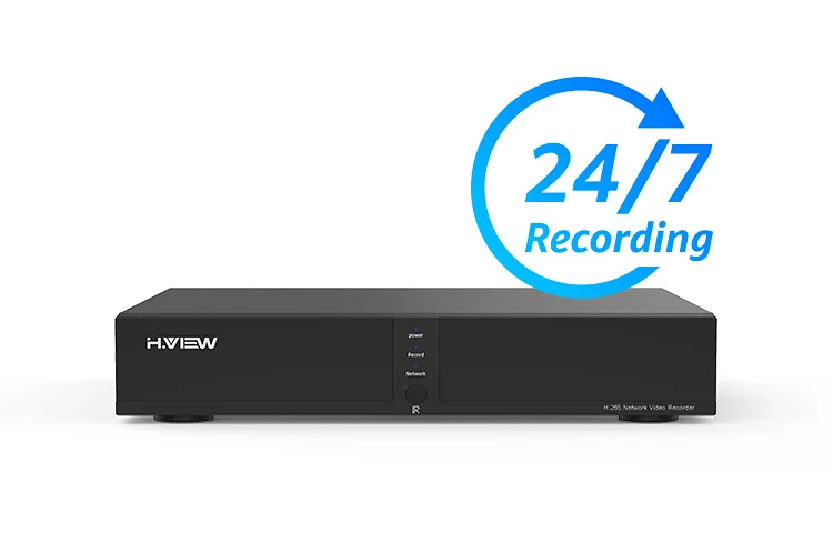 H. View видеонаблюдение poe ip-камера комплект 4MP cctv камера система безопасности 8CH наружная аудио запись H.265 камера NVR комплект
