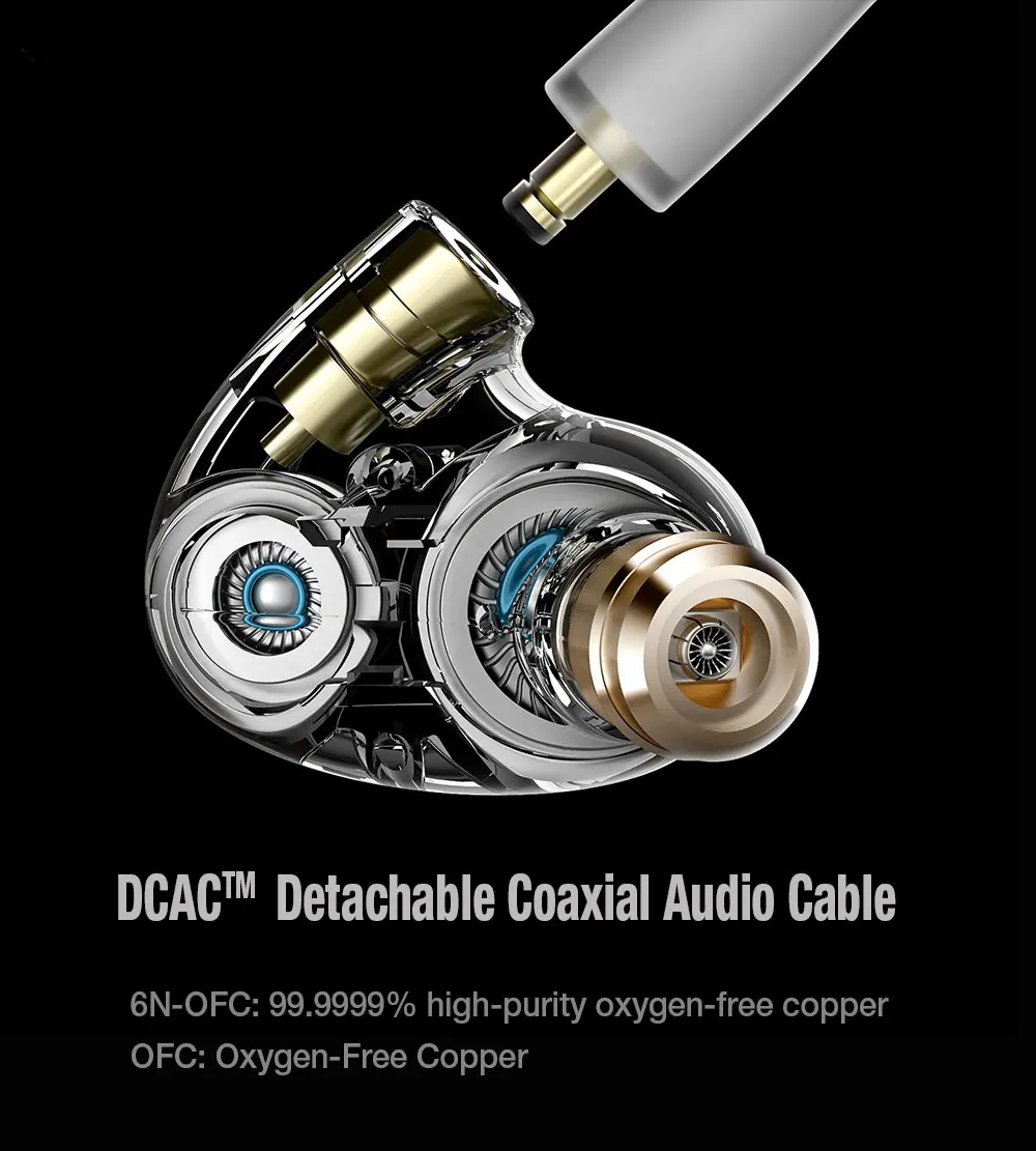 Detachable Coaxial Audio Cable Earphone with Mic Wired Convert Wireless Earbud High Fidelity Bluetooth Headphones Hi Res