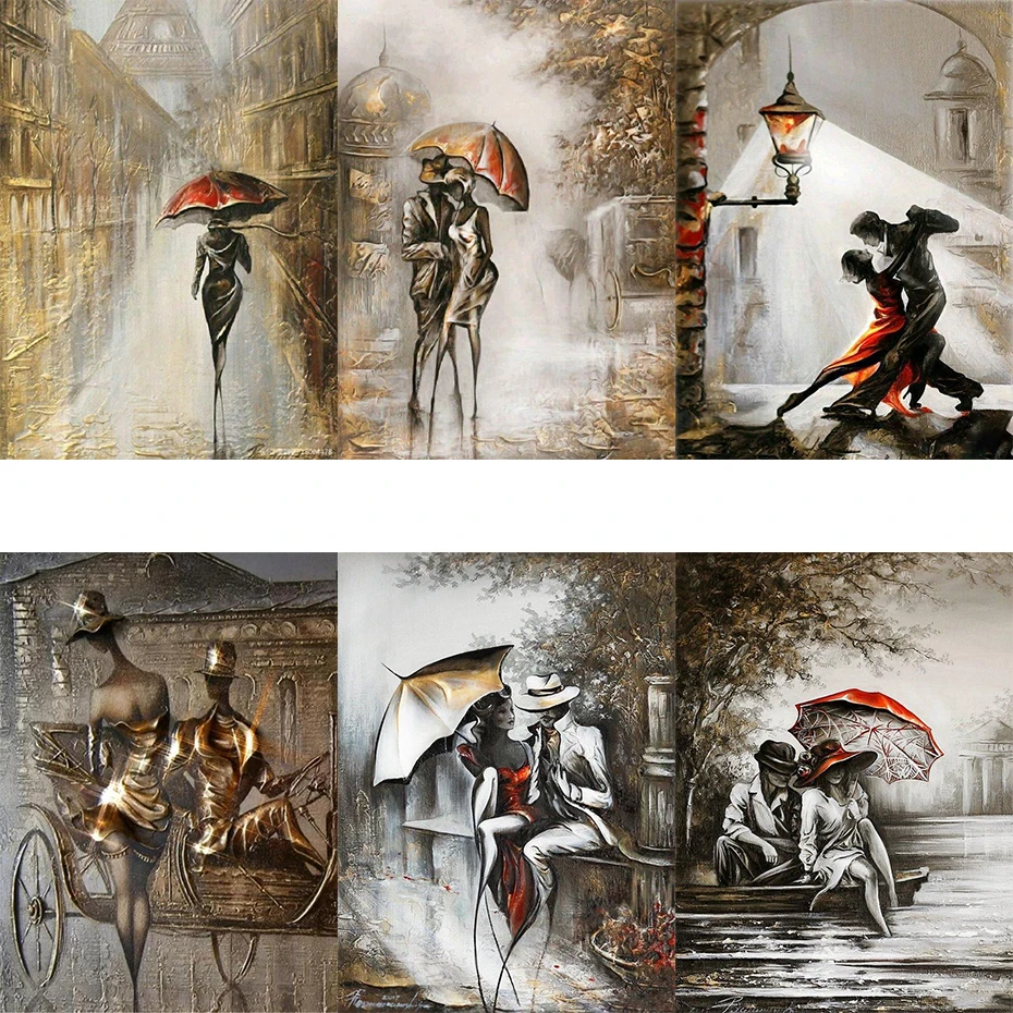 

AMTMBS Painting Romantic Couple DIY Painting By Numbers Acrylic Paint On Canvas Hand Painted Oil Painting For Home Decor Arts