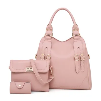 

3 pcs/lot Women Handbags Set High Quality PU Leather Composite Bag Shoulder Bags Fashion Casual Women Purse Bolsa Feminina sac