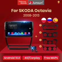 Junsun Android 10 Radio de coche AI Control de voz Video Multimedia reproductor de Audio navegación para SKODA Octavia 2 2008-2013 A5 no 2Din