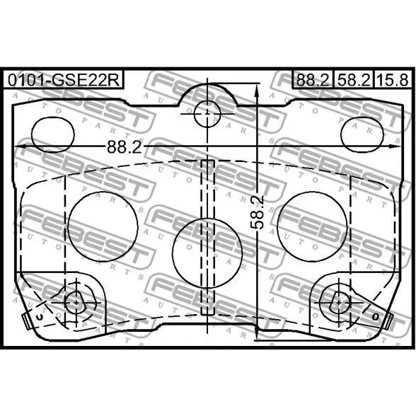 Колодки задние TOYOTA CROWN GRS20#/GWS204 2008-2012 FEBEST 0101