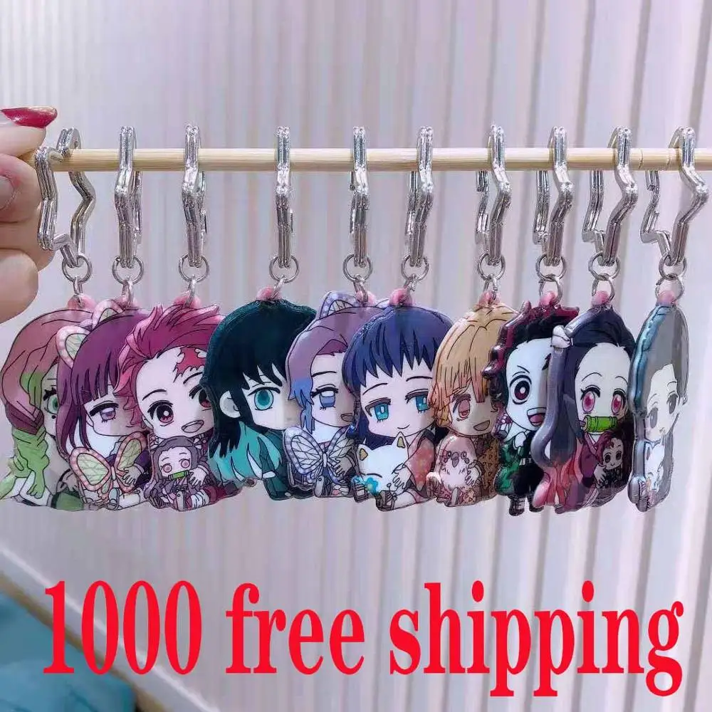 Брелок с клинком дьявола Мужской и Женский кольцо-подвеска милым аниме лезвием