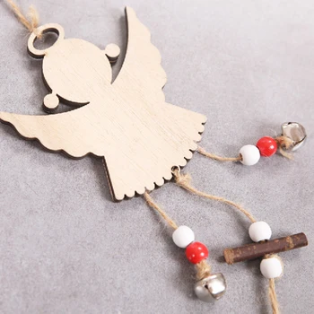 

3PCS Wooden Ornaments Angel Doll Designs Creative Decoration toys For Room Elk Pendant Christmas Tree Decorations Door Knobs
